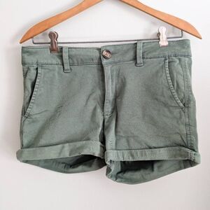 American Eagle Green Midi Chino Shorts 6